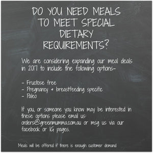 Do you need meals to meet special dietary requirements?