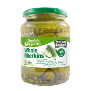 Whole Gherkins - Absolute Organic. 670gr