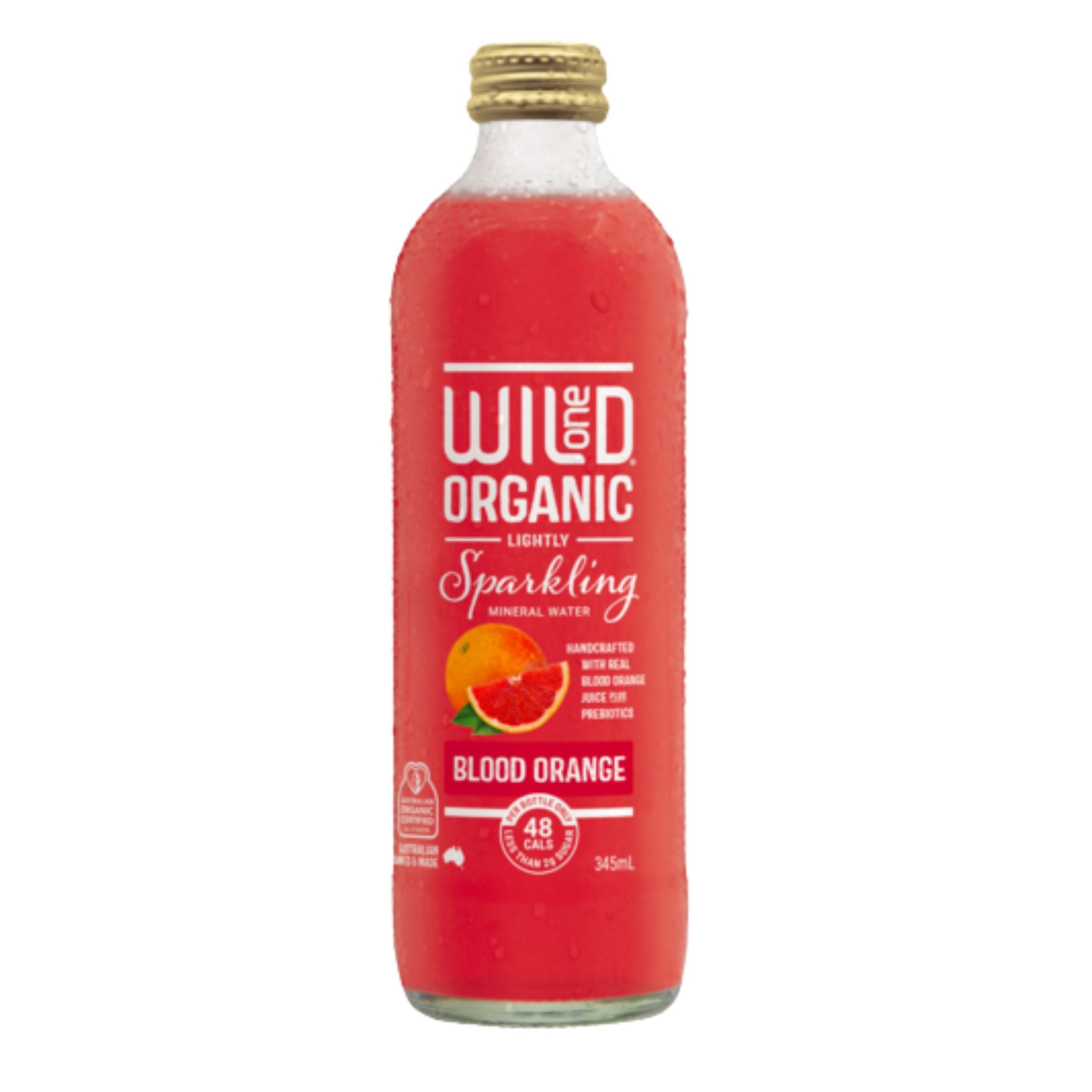Lightly Sparkling Mineral Water - Blood Orange. Wild One Organic. 345ml