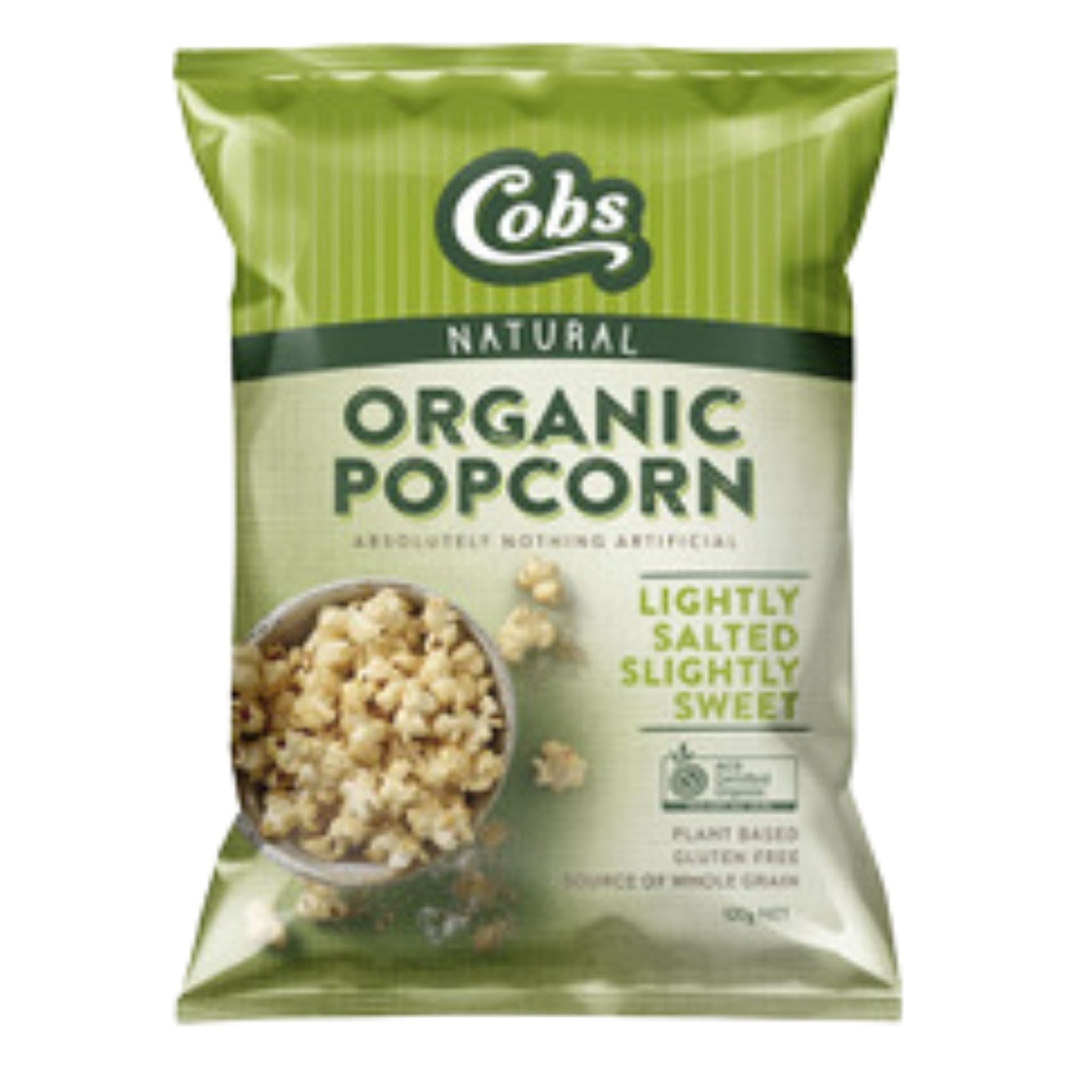 Popcorn (Organic) - Lightly Salted Slightly Sweet. Cobs. 120gr