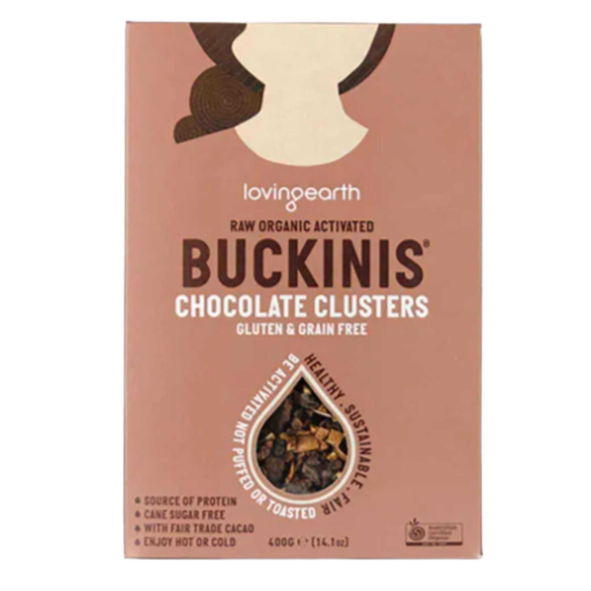 Buckinis Chocolate Clusters - Loving Earth. 400gr