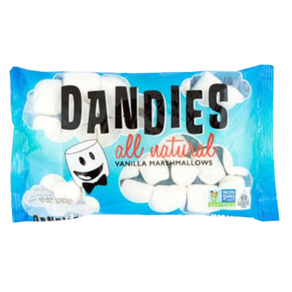 Photo of a bag of Dandies Vanilla flavour vegan marshmallows